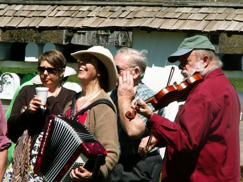 Nelson May Day 2013. Hunt and Allison playing for the Maypole dance