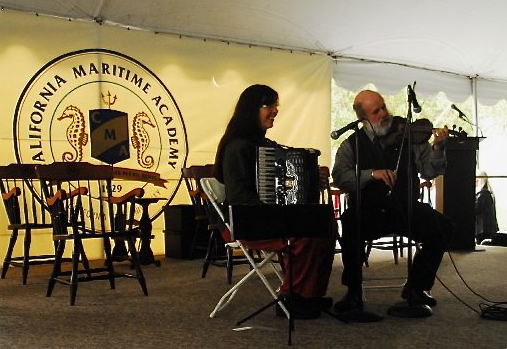 Warming up the audience at the California Maritime Academy graduation, May 2, 2009