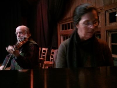 Playing for the Saturday night contra dance at the John C. Campbell Folk School.